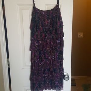 Express Flapper Style Nylon Dress- Paisley